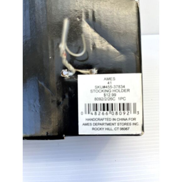 Christmas Vintage Star Stocking Holder Mantel Chrome Rare NEW IN BOX - Picture 3 of 3